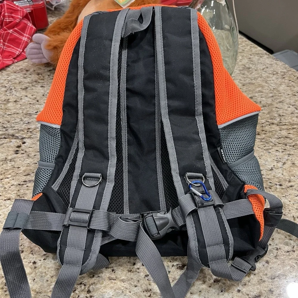 WOYYHO Dog Pet Carrier Backpack Mesh Breathable Head-Out-Orange Large Read